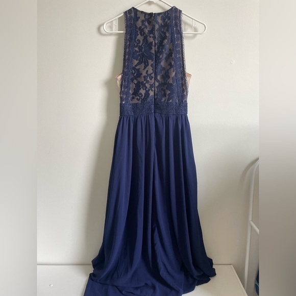 Lulu's Navy Lace Maxi Dress - Picture 4 of 12